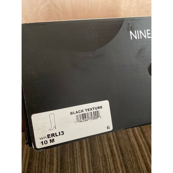 Nine West Women's "Erli" High Heel Black Croc Embossed Faux Leather Sz 10 NIB - Picture 10 of 11